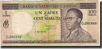 République démocratique du Congo 1 Zaïre = 100 Makuta Billet, Congo Democratic Republic, 1970-10-01 -