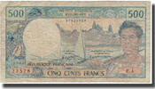 Tahiti 500 Francs Billet, Undated (1985), KM:25d -