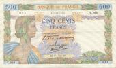 France 500 Francs 1940 La Paix, 1940-05-16, Fayette:32.2, KM:95a TTB+