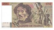 France 100 Francs Delacroix, Fayette:69ter.01b, KM:154h -