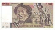 France 100 Francs Delacroix, G.174, Fayette:69bis.2c, KM:154e -