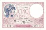 France 5 Francs Violet, Q.61646, Fayette:04.07, KM:83 -