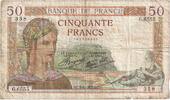 France 50 Francs Cérès, G.6555, Fayette:18.2, KM:85a -