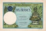 Madagascar 10 Francs Undated (1937-47), KM:36 -