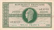 France 1000 Francs Marianne, E 537615, Fayette:VF13.2, KM:107 -