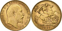 Grande-Bretagne 1/2 Sovereign Edward VII, Londres, Or, KM:804 -