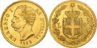 Italie 20 Lire Umberto I, Rome, Or, KM:21 -