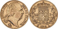 France 20 Francs Louis XVIII, Paris, Or, Gadoury:1028, KM:712.1 -