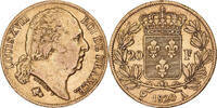 France 20 Francs Louis XVIII, Paris, Or, Gadoury:1028, KM:712.1 -
