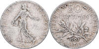 France 50 Centimes Semeuse, Paris, Argent, Gadoury:420, KM:854 -