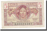 France 5 Francs 1947 French Treasury, Fayette:VF29.1, KM:M6a -