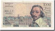 France 1000 Francs Richelieu, 1956-12-06, Fayette:42.24, KM:134a -