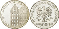 5000 Zlotych 1989 MW Polen Münze, Warsaw, UNZ, Silber, KM:192 UNZ