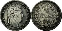 France 1/2 Franc Monnaie, Louis-Philippe, Rouen, Argent -