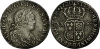 France 20 Sols, 1/6 ECU Monnaie, Louis XV, 1/6 Écu (XX – S) de France-Navarre, 20 Sols, 1/6 -