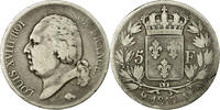 France 5 Francs Monnaie, Louis XVIII, Louis XVIII, Paris, Argent -