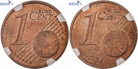 Zone euro 1 Centime Union Européenne, Erreur double revers, Cuivre plaqué acier, GENI -