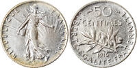France 50 Centimes Monnaie, Semeuse, Paris, Argent, Gadoury:420 -