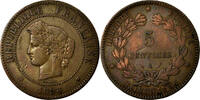 France 5 Centimes Monnaie, Cérès, Paris, Bronze, Gadoury:157a -