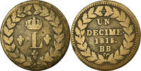 France Decime Monnaie, Louis XVIII, Strasbourg, Bronze -