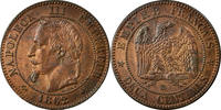 France 2 Centimes Monnaie, Napoleon III, Napoléon III, Strasbourg -