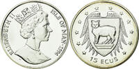 Île de Man 15 Ecus Monnaie, Isle of Man, Elizabeth II, Pobjoy Mint, Argent -