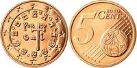 Portugal 5 Euro Cent BU, Copper Plated Steel, KM:742 -
