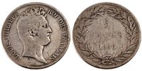 France 5 Francs Monnaie, Louis-Philippe, Paris, Argent, KM:737.1 -