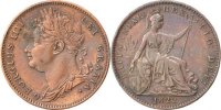 Grande-Bretagne Farthing Monnaie, George IV, Cuivre, KM:677 -