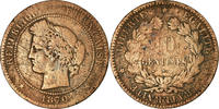 France 10 Centimes Monnaie, Cérès, Paris, Petit A, Bronze -