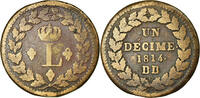 France Decime Monnaie, Louis XVIII, Strasbourg, Bronze -