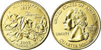 États-Unis Quarter Monnaie, Mississippi, U.S. Mint, Denver, golden -