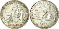 France 100 Francs Monnaie, Descartes, Argent, KM:996 -