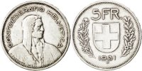 Suisse 5 Francs Monnaie, Bern, Argent, KM:40 -