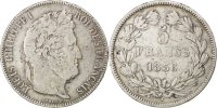 France 5 Francs Monnaie, Louis-Philippe, Rouen, Argent, KM:749.2 -