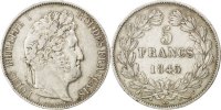 France 5 Francs Monnaie, Louis-Philippe, Lille, Argent, KM:749.13 -
