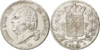 France 5 Francs Monnaie, Louis XVIII, Louis XVIII, Paris, Argent -