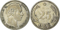 Danemark 25 Öre Monnaie, Christian IX, Copenhagen, Argent -