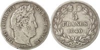 France 5 Francs Monnaie, Louis-Philippe, Paris, Argent, KM:749.1 -