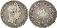 France 5 Francs Monnaie, Louis-Philippe, Lille, Argent, KM:737.4 -