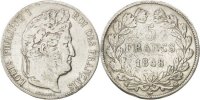 France 5 Francs Monnaie, Louis-Philippe, Strasbourg, Argent -