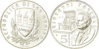 Saint Marin 5 Euro San Marino, Giovanni Pascoli, Argent, KM:520 -