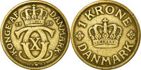 Danemark Krone Monnaie, Christian X, Copenhagen, Aluminum-Bronze -