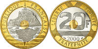 France 20 Francs Monnaie, Mont Saint Michel, Paris, Proof -