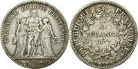 France 5 Francs Monnaie, Hercule, Bordeaux, Argent, KM:820.2 -