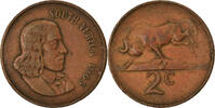 Afrique du Sud 2 Cents Monnaie, Bronze, KM:66.1 -
