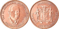 Jamaïque 25 Cents Monnaie, Jamaica, Elizabeth II, British Royal Mint, Copper -
