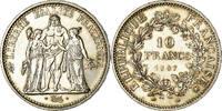France 10 Francs Monnaie, Hercule, Paris, Avec accent, Argent -