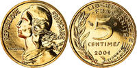 France 5 Centimes Monnaie, Marianne, Paris, BU, Aluminum-Bronze -