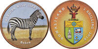 Somaliland Shilling Monnaie, Faune africaine - Zébre, Stainless -